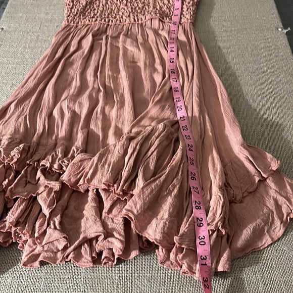 Free People Black Adella Lace Dress in Rose color size Small. Asymmetric hem - Picture 13 of 16